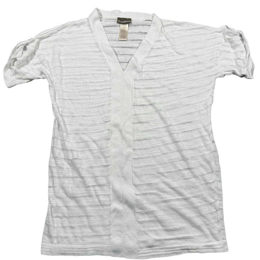 Tommy Bahama White Cotton Swimsuit Cover up Cut Out V-neck Large